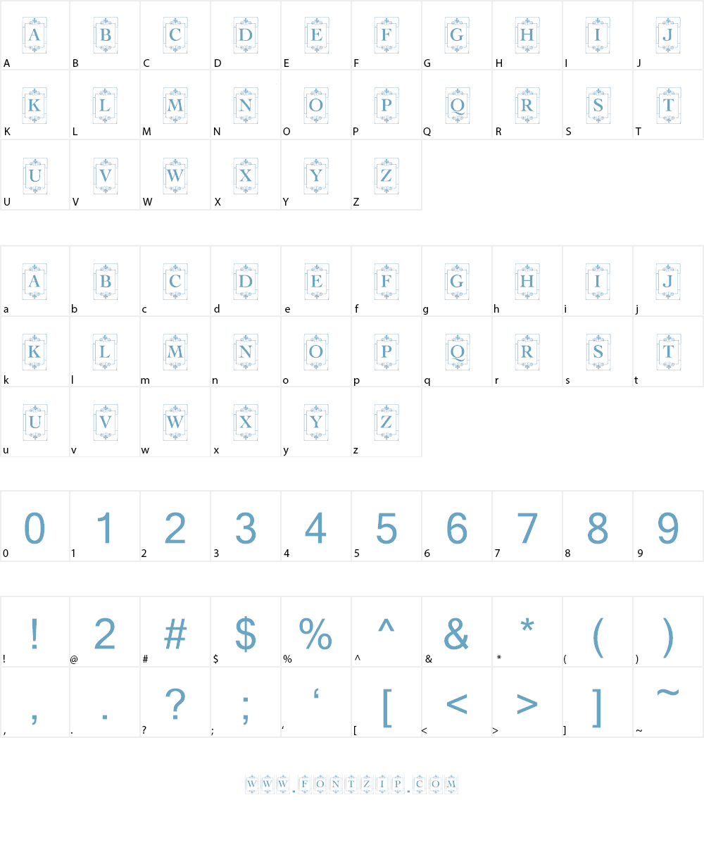KR Deco Caps One Font Character